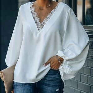 Elegant blouse top long sleeve